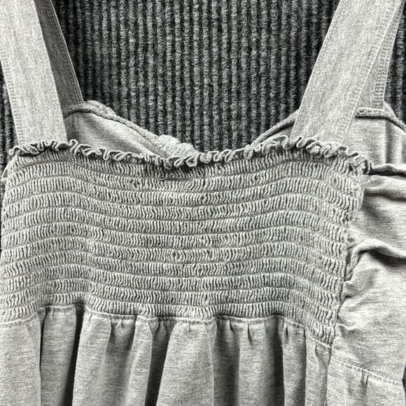 Mix &‎ co. Babydoll Tank Top Womens Gray Large Elastic Back Pleated Sleeveless - Picture 5 of 9